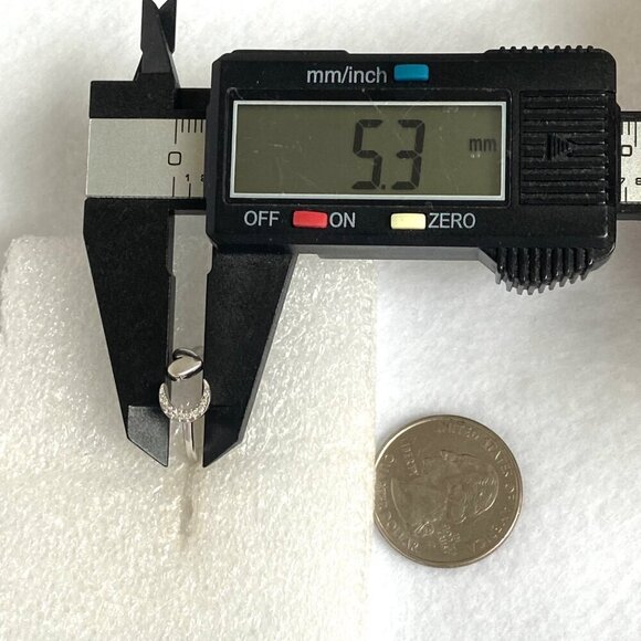 Sterling Silver 925 Dainty Diamond Crescent Moon & Heart Bypass Band Ring Sz 5 - Picture 14 of 16